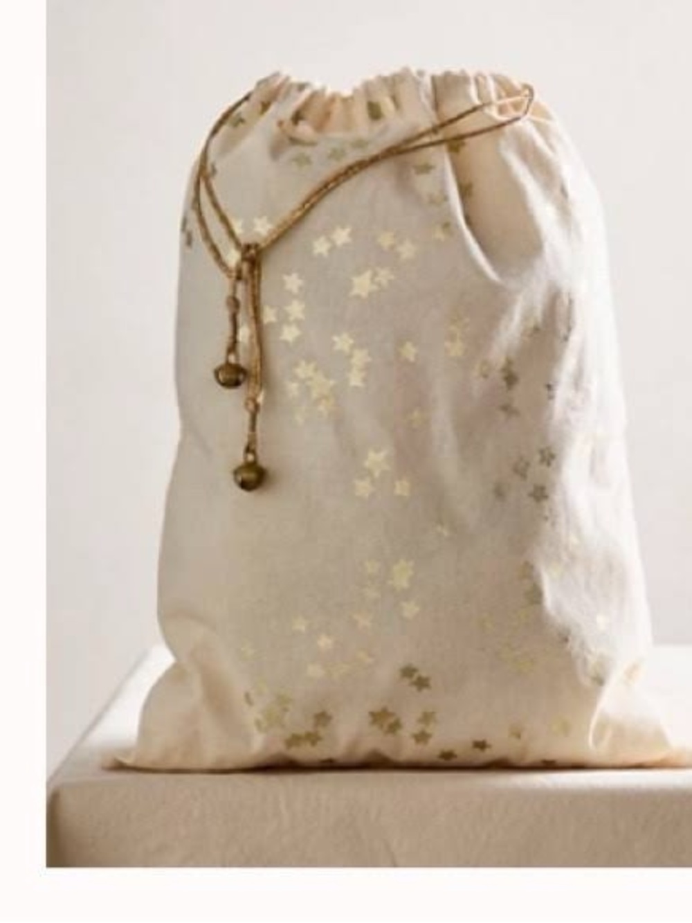 Free People Metallic Gold Star Drawstring Tote-100% cotton